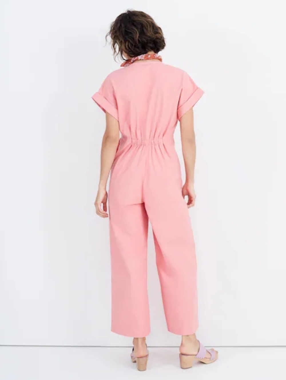 Madewell Button-Front Day Jumpsuit Romantic Coral pink size 0 - Picture 3 of 8